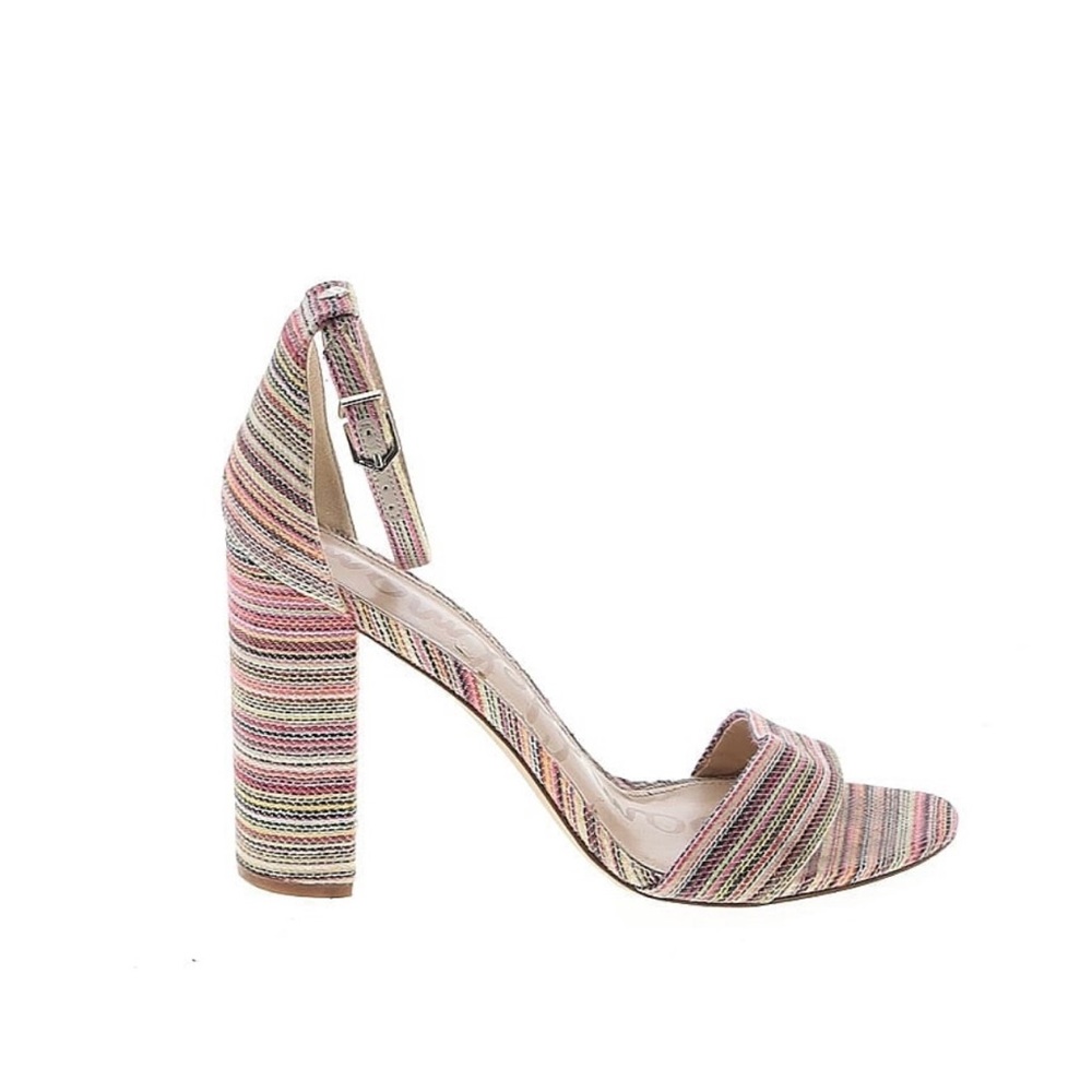 Sam Edelman Women's Striped Heels in Pink and Tan, size 10